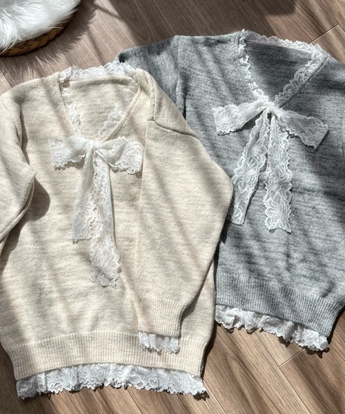 セール】レースリボンニット（ニット/セーター）｜Nana(ナナ)（ナナ