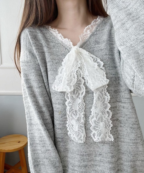 セール】レースリボンニット（ニット/セーター）｜Nana(ナナ)（ナナ