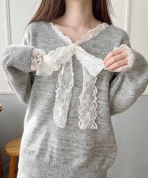 セール】レースリボンニット（ニット/セーター）｜Nana(ナナ)（ナナ
