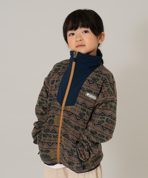 and D. petit main(アンドディープティマイン)の「【Columbia】総柄フルジップフリース(ブルゾン・キッズ・ベージュ/ライトカーキ・130cm/140cm/120cm)」の2枚目の写真