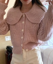Big lapel chunky knit cardigan