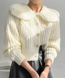 Big lapel chunky knit cardigan