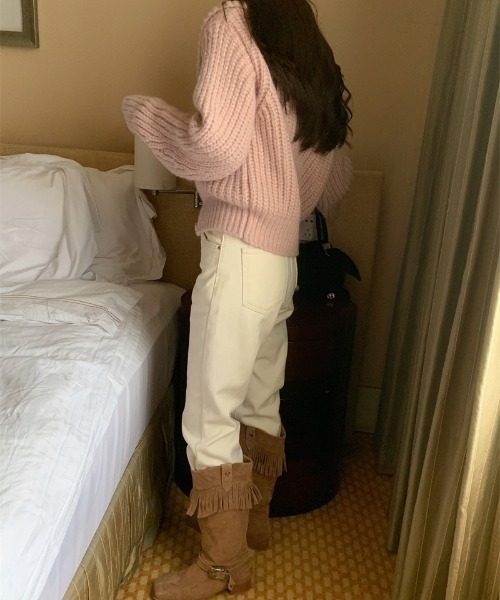 Vipoa（ヴィポア）の「Big lapel chunky knit cardigan（ニット/セーター・レディース・オートミール/グリーン/ピンク/アイボリー・FREE）」の20枚目の写真