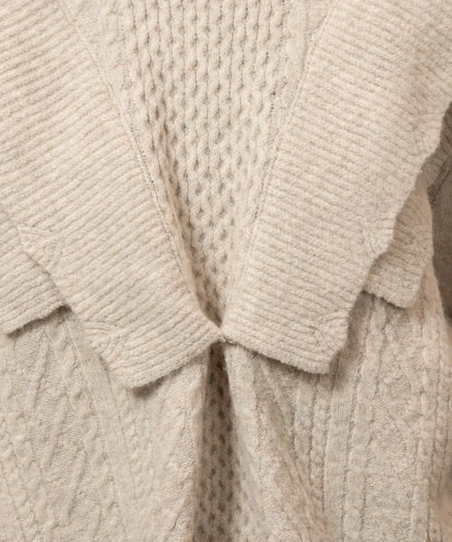 lawgy（ラウジー）の「rib frill volume sleeve cable knit / リブフリルボリュームスリーブケーブルニット（ニット/セーター・レディース・クリーム/オートミール・FREE）」の17枚目の写真