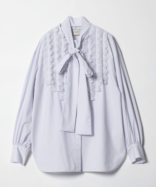 UNITED ARROWS(ユナイテッドアローズ)の「タックフリル ボウ ブラウス(シャツ/ブラウス・レディース・ライトブルー/ネイビー/ホワイト・FREE)」の14枚目の写真