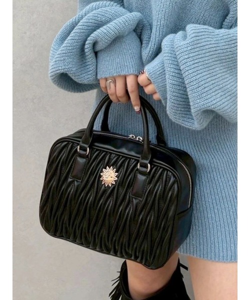 EVRIS(エヴリス)の「ワイドスクエアハンドBAG(ハンドバッグ・レディース・ブラック/その他1/ホワイト・FREE)」の3枚目の写真