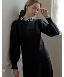 Re:EDIT（リエディ）の「[2025-26 WINTER COLLECTION][MEISM by Re:EDIT]パールハイネックボリュームスリーブバックシャンニット（ニット/セーター・レディース）」