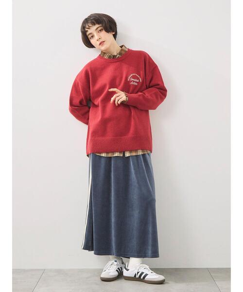 SM2（エスエムツー）の「ロゴ刺繍ニットプルオーバー（ニット/セーター・レディース・グレー/レッド/ベージュ/ネイビー/ミント・F）」の18枚目の写真