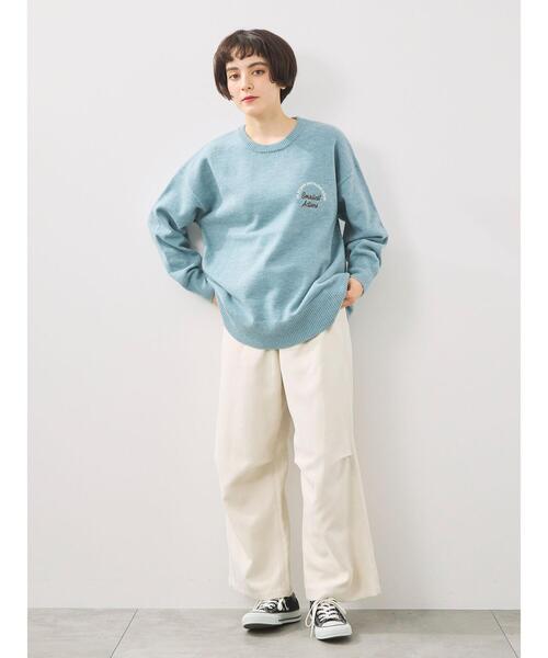 SM2（エスエムツー）の「ロゴ刺繍ニットプルオーバー（ニット/セーター・レディース・グレー/レッド/ベージュ/ネイビー/ミント・F）」の22枚目の写真