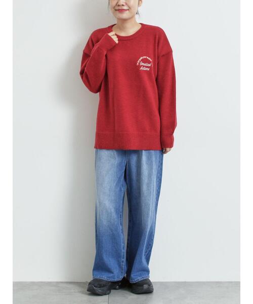 SM2（エスエムツー）の「ロゴ刺繍ニットプルオーバー（ニット/セーター・レディース・グレー/レッド/ベージュ/ネイビー/ミント・F）」の19枚目の写真