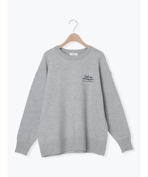 SM2（エスエムツー）の「ロゴ刺繍ニットプルオーバー（ニット/セーター・レディース・グレー/レッド/ベージュ/ネイビー/ミント・F）」の7枚目の写真