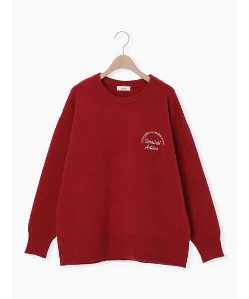 SM2（エスエムツー）の「ロゴ刺繍ニットプルオーバー（ニット/セーター・レディース・グレー/レッド/ベージュ/ネイビー/ミント・F）」の8枚目の写真