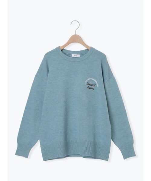 SM2（エスエムツー）の「ロゴ刺繍ニットプルオーバー（ニット/セーター・レディース・グレー/レッド/ベージュ/ネイビー/ミント・F）」の9枚目の写真