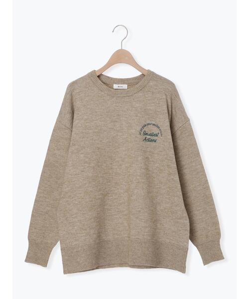 SM2（エスエムツー）の「ロゴ刺繍ニットプルオーバー（ニット/セーター・レディース・グレー/レッド/ベージュ/ネイビー/ミント・F）」の11枚目の写真