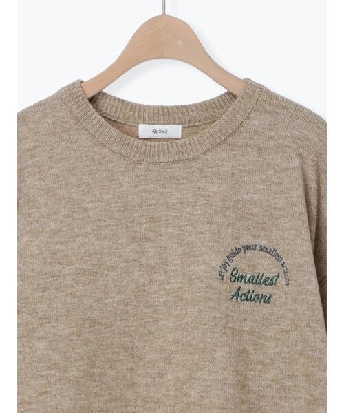 SM2（エスエムツー）の「ロゴ刺繍ニットプルオーバー（ニット/セーター・レディース・グレー/レッド/ベージュ/ネイビー/ミント・F）」の13枚目の写真
