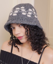 IMARI（イマリ）の「【 IMARI / イマリ 】 リーフ柄 ニット バケット ハット #（ハット）」