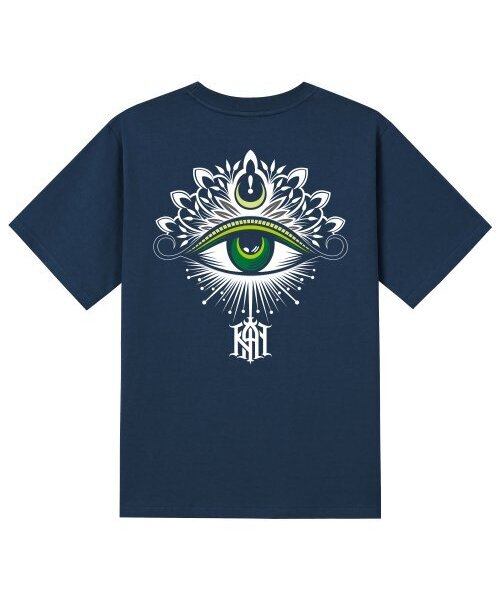 KAN6312(カン6312)の「KTN0120 ホルスの目 半袖Tシャツ - ネイビー(Tシャツ/カットソー・メンズ・その他・X-LARGE/MEDIUM/LARGE/SMALL)」の1枚目の写真