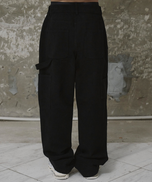 ERER（エルエル）の「メンズ パッチワーク カーペンターパンツ ブラック（その他パンツ・レディース・ブラック・3/4/5）」の4枚目の写真