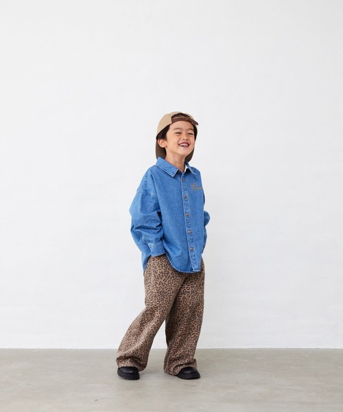 Fluffy BROTHERS（フラッフィーブラザーズ）の「長袖シャツ（シャツ/ブラウス・キッズ・ブラウン系カモフラージュ/ブルーグレー・110/120/130/140/150/90/100）」の4枚目の写真