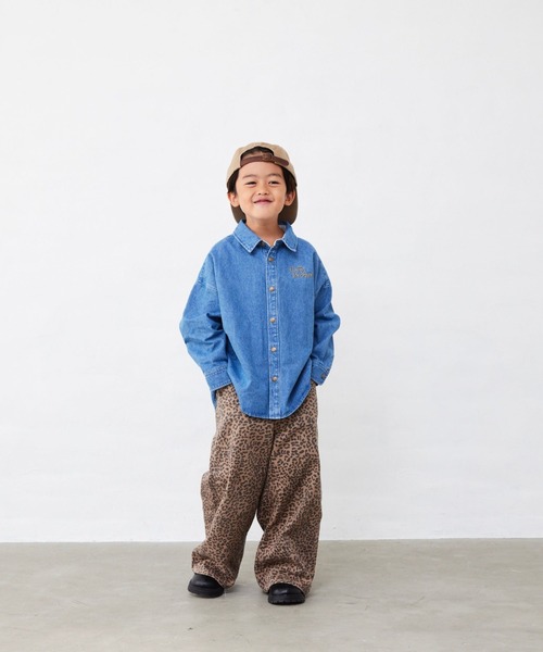 Fluffy BROTHERS（フラッフィーブラザーズ）の「長袖シャツ（シャツ/ブラウス・キッズ・ブラウン系カモフラージュ/ブルーグレー・110/120/130/140/150/90/100）」の3枚目の写真