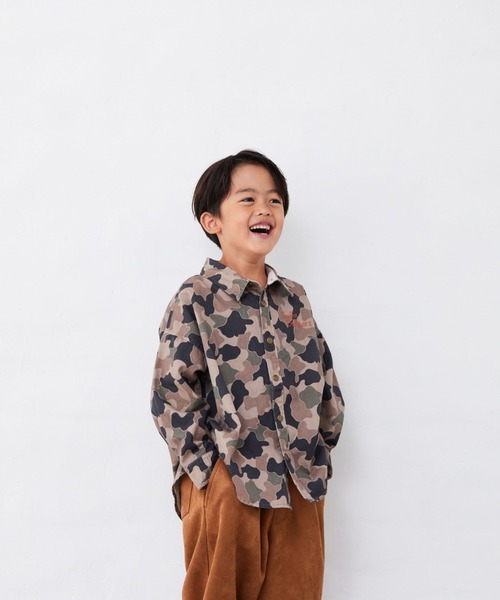 Fluffy BROTHERS（フラッフィーブラザーズ）の「長袖シャツ（シャツ/ブラウス・キッズ・ブラウン系カモフラージュ/ブルーグレー・110/120/130/140/150/90/100）」の9枚目の写真