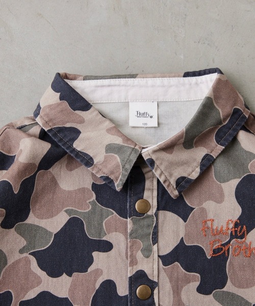 Fluffy BROTHERS（フラッフィーブラザーズ）の「長袖シャツ（シャツ/ブラウス・キッズ・ブラウン系カモフラージュ/ブルーグレー・110/120/130/140/150/90/100）」の21枚目の写真