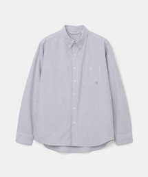 button down oxford shirt grey stripe