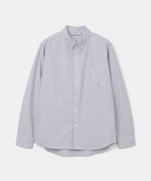 UNIFORM BRIDGE(ユニフォームブリッジ)の「button down oxford shirt grey stripe(シャツ/ブラウス・メンズ・その他・MEDIUM/LARGE/X-LARGE/XX-LARGE/SMALL)」の1枚目の写真