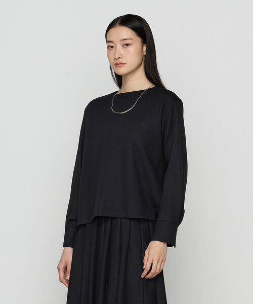 K.T KIYOKO TAKASE(キヨコタカセ)の「〔 TALLサイズ 〕 【2WAY】ウールスムースジャージー リブ付きプルオーバー(Tシャツ/カットソー・レディース・ホワイト/ブラック・15号)」の5枚目の写真