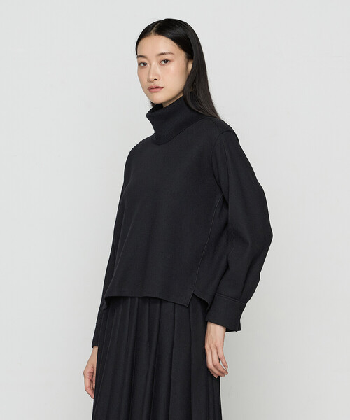 K.T KIYOKO TAKASE(キヨコタカセ)の「〔 TALLサイズ 〕 【2WAY】ウールスムースジャージー リブ付きプルオーバー(Tシャツ/カットソー・レディース・ホワイト/ブラック・15号)」の7枚目の写真