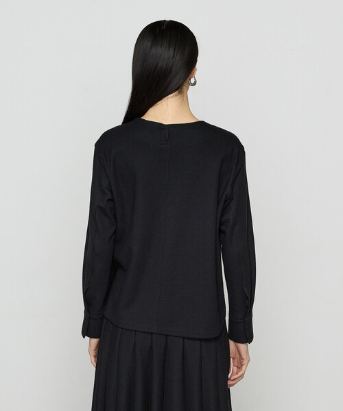 K.T KIYOKO TAKASE(キヨコタカセ)の「〔 TALLサイズ 〕 【2WAY】ウールスムースジャージー リブ付きプルオーバー(Tシャツ/カットソー・レディース・ホワイト/ブラック・15号)」の10枚目の写真