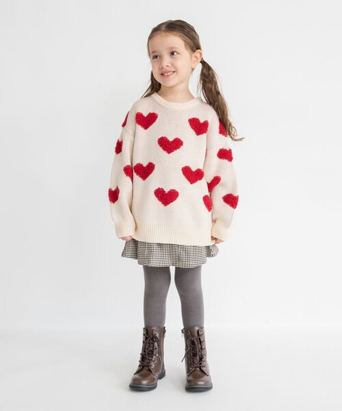 BRANSHES（ブランシェス）の「【マシンウォッシャブル】総柄ジャガードニット（ニット/セーター・キッズ・アイボリー/ブラック・S/M/L/XL）」の4枚目の写真