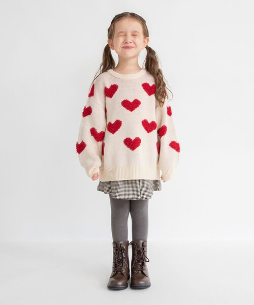 BRANSHES（ブランシェス）の「【マシンウォッシャブル】総柄ジャガードニット（ニット/セーター・キッズ・アイボリー/ブラック・S/M/L/XL）」の5枚目の写真