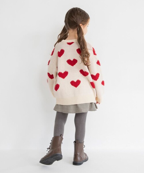 BRANSHES（ブランシェス）の「【マシンウォッシャブル】総柄ジャガードニット（ニット/セーター・キッズ・アイボリー/ブラック・S/M/L/XL）」の7枚目の写真