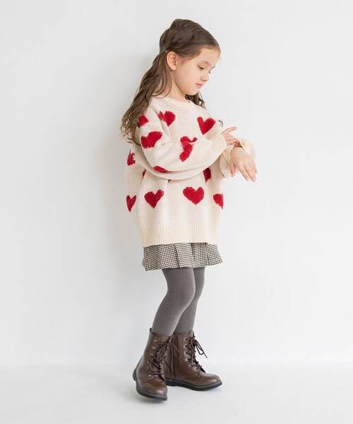 BRANSHES（ブランシェス）の「【マシンウォッシャブル】総柄ジャガードニット（ニット/セーター・キッズ・アイボリー/ブラック・S/M/L/XL）」の8枚目の写真