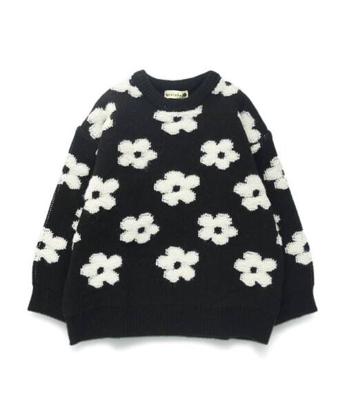 BRANSHES（ブランシェス）の「【マシンウォッシャブル】総柄ジャガードニット（ニット/セーター・キッズ・アイボリー/ブラック・S/M/L/XL）」の15枚目の写真