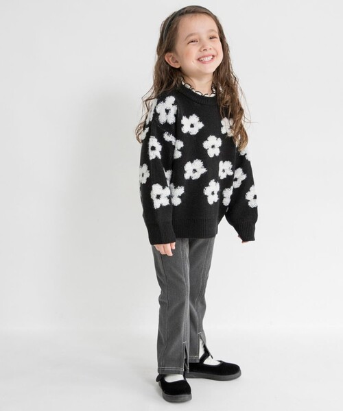 BRANSHES（ブランシェス）の「【マシンウォッシャブル】総柄ジャガードニット（ニット/セーター・キッズ・アイボリー/ブラック・S/M/L/XL）」の17枚目の写真