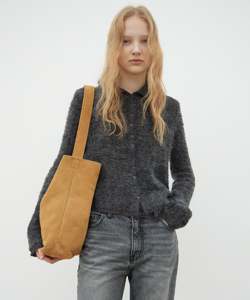 LEVAR(レバー)の「Kid-Mohair Lace Jacquard Cardigan - Charcoal(カーディガン/ボレロ・レディース・チャコール・FREE)」の3枚目の写真