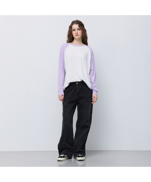 RMRN(アルエームアルエヌ)の「TWO BUTTON WIDE DENIM(デニムパンツ・レディース・ブラック・FREE)」の1枚目の写真