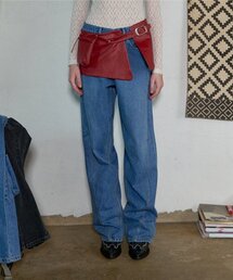 CURVED PANEL JEANS - BLUE