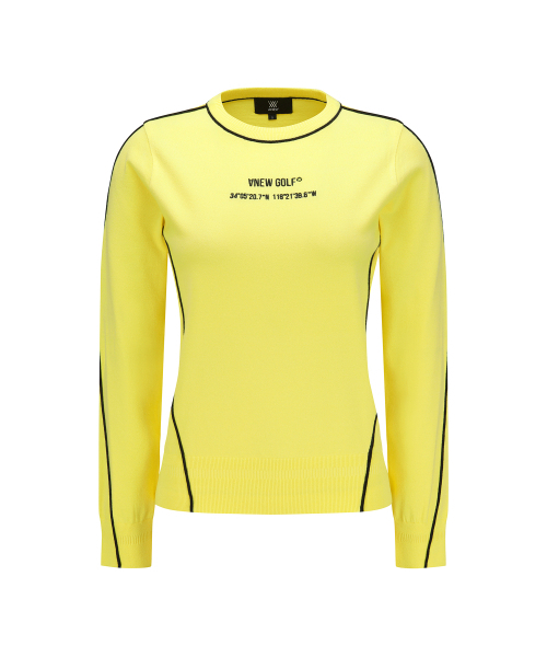 【美品】ANEW GOLF レディース ニット セーター 薄手 Sサイズ WOMEN SP ESSENTIAL SWEATER_YE（ニット/セーター）｜ANEW GOLF