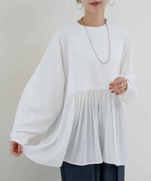 refinedworks（リファインドワークス）の「【refinedworks】 立体シルエット が魅力の ランタン スリーブ プルオーバー（Tシャツ/カットソー・レディース・ホワイト/グレー/チャコールグレー・FREE）」の10枚目の写真