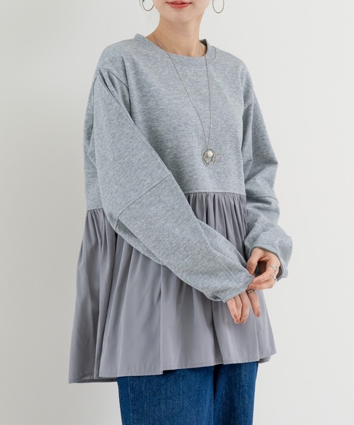 refinedworks（リファインドワークス）の「【refinedworks】 立体シルエット が魅力の ランタン スリーブ プルオーバー（Tシャツ/カットソー・レディース・ホワイト/グレー/チャコールグレー・FREE）」の14枚目の写真