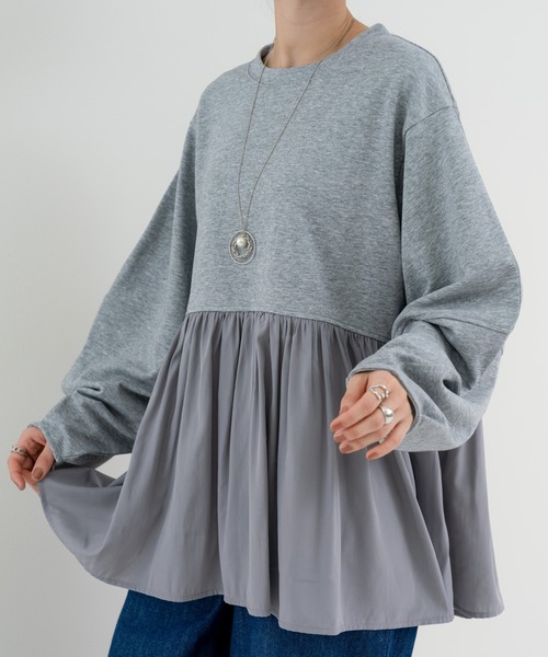 refinedworks（リファインドワークス）の「【refinedworks】 立体シルエット が魅力の ランタン スリーブ プルオーバー（Tシャツ/カットソー・レディース・ホワイト/グレー/チャコールグレー・FREE）」の16枚目の写真