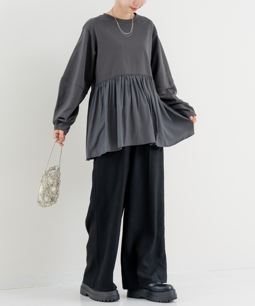 refinedworks（リファインドワークス）の「【refinedworks】 立体シルエット が魅力の ランタン スリーブ プルオーバー（Tシャツ/カットソー・レディース・ホワイト/グレー/チャコールグレー・FREE）」の18枚目の写真