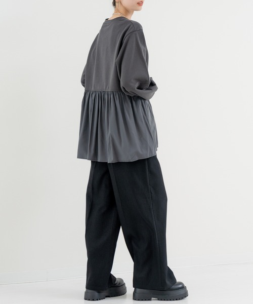 refinedworks（リファインドワークス）の「【refinedworks】 立体シルエット が魅力の ランタン スリーブ プルオーバー（Tシャツ/カットソー・レディース・ホワイト/グレー/チャコールグレー・FREE）」の19枚目の写真