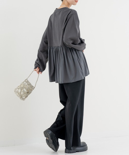 refinedworks（リファインドワークス）の「【refinedworks】 立体シルエット が魅力の ランタン スリーブ プルオーバー（Tシャツ/カットソー・レディース・ホワイト/グレー/チャコールグレー・FREE）」の20枚目の写真