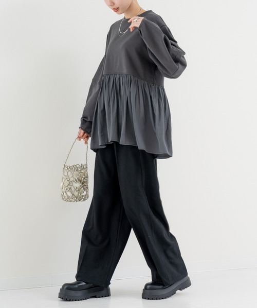 refinedworks（リファインドワークス）の「【refinedworks】 立体シルエット が魅力の ランタン スリーブ プルオーバー（Tシャツ/カットソー・レディース・ホワイト/グレー/チャコールグレー・FREE）」の21枚目の写真