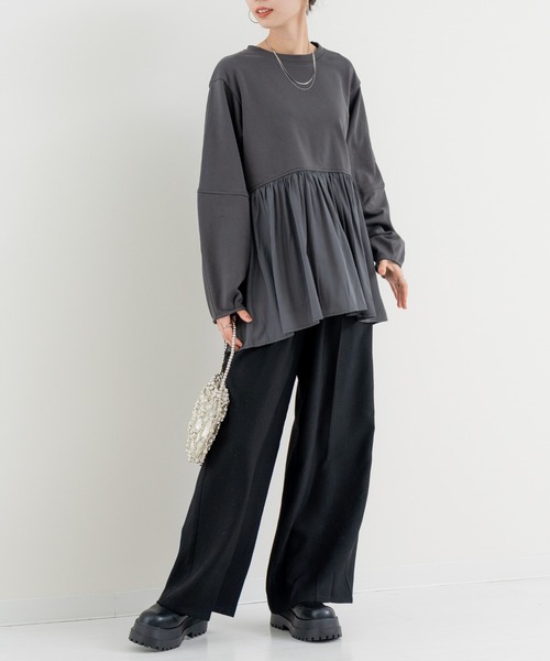 refinedworks（リファインドワークス）の「【refinedworks】 立体シルエット が魅力の ランタン スリーブ プルオーバー（Tシャツ/カットソー・レディース・ホワイト/グレー/チャコールグレー・FREE）」の22枚目の写真