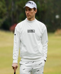 DIVINER GOLF（ディバイナー ゴルフ）の「【DIVINER GOLF】シャカモックネックプルオーバー メンズ ゴルフウェア 長袖 ストレッチ ロンT ホワイト ブラック 春服 冬服（Tシャツ/カットソー）」